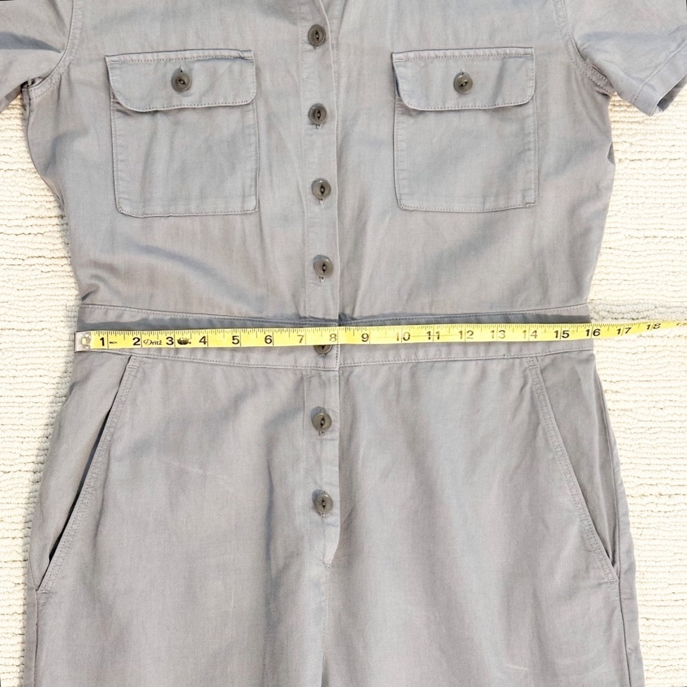 OUTERKNOWN S.E.A. Women’s S Dark Grey Utility Jumpsuit Short Sleeve Linen Blend - Picture 10 of 16